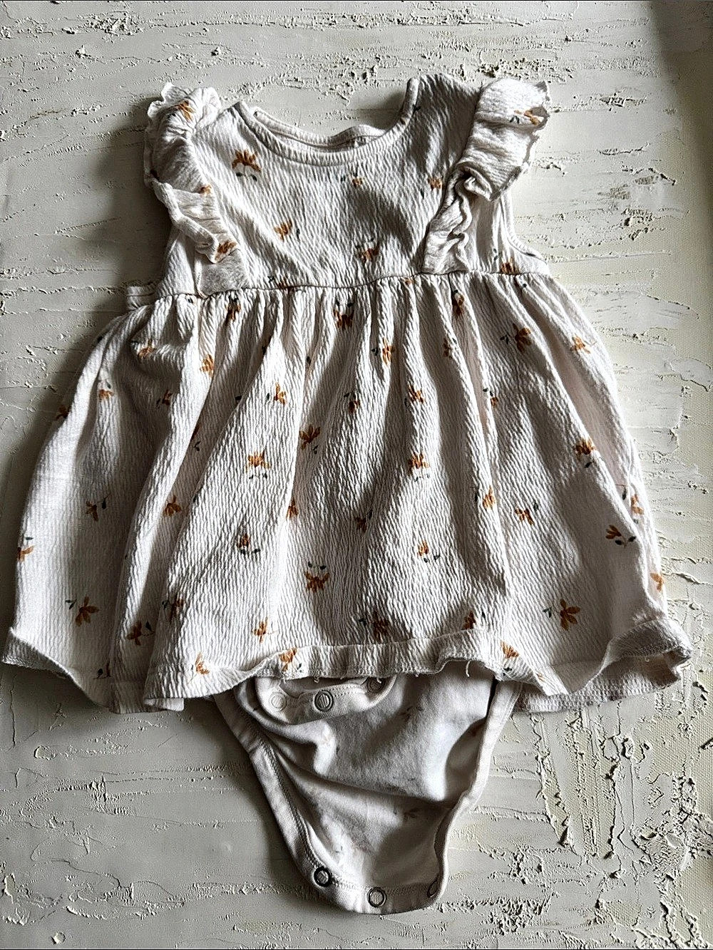 H&M Floral Dress Bodysuit White & Orange Baby 3M